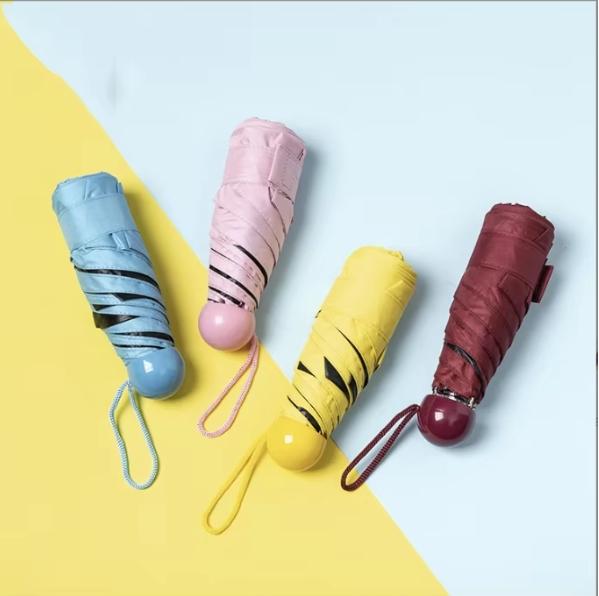 Bulk Sale Mini Capsule Shape Design Portable Folding Parasol Paraguas Sombrillas Advertising Umbrella