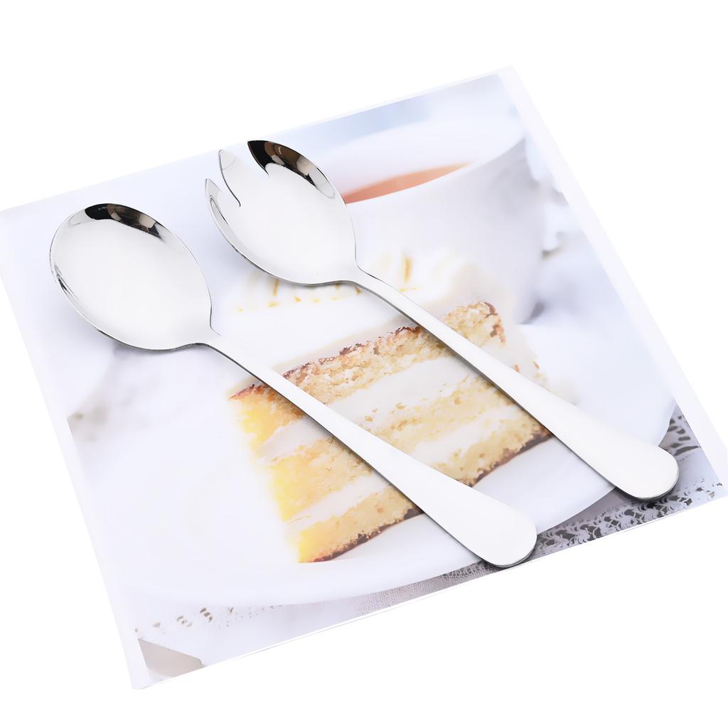 4Pcs Mirror Silver Salad Spoon Cutlery Set Dessert Spoon Ice Cream Scoop Dinnerware Stainless Steel Tableware Kitchen Flatware