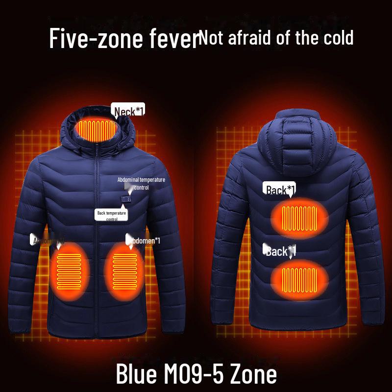 USB-Powered Heated Winter Jacket with Detachable Hood - Smart Temperature Control