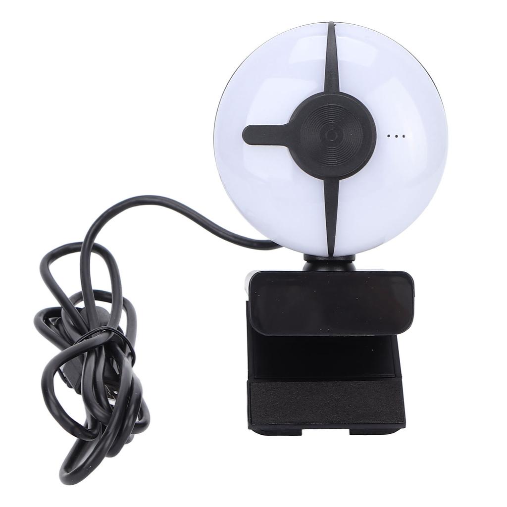 Computer Camera 2K USB 2.0 Inbuilt Microphone Noise Reduction Fill Light Adjutable Brightness Auto
