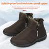 Men's Winter PU Outsole with Thick Fleece and Warm Cotton Shoes, Double Zipper High Top Snow Boots, Oversized 39-48 Men Boots