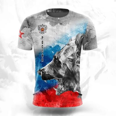 Flaggenmuster 3D Digitaldruck Herren Modisches Rundhals Kurzarm T-Shirt