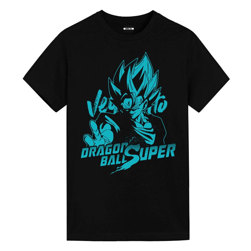 Dragon Ball T-shirt Summer Animation Japanese Periphery Wukong Saiyan Pure Cotton Men's and Women's Same Short Sleeves