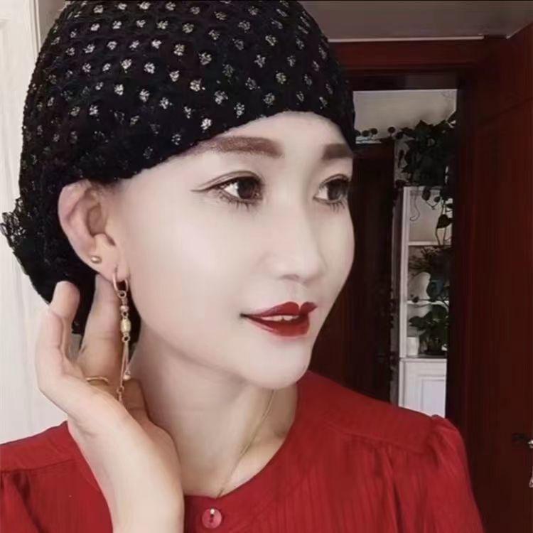 Sommer Atmungsaktive Netzspitze Turbanmütze für Damen