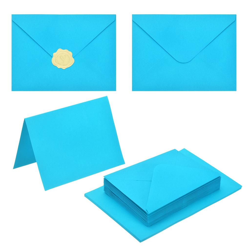 20Sets 4x6 Blank Cards and Envelopes V Flap A6 Envelopes with Cardstock & Gold Stickers for Greeting Cards Wedding Invitations