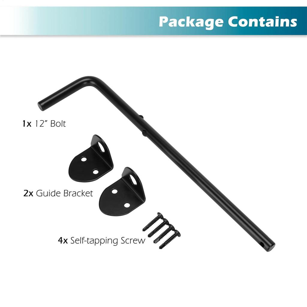 Gate Latch for Wooden Fence 12 Inch Heavy Duty Lock Hinges Gate Ground Latch for Pool Trailer Farm Child Boat Garden