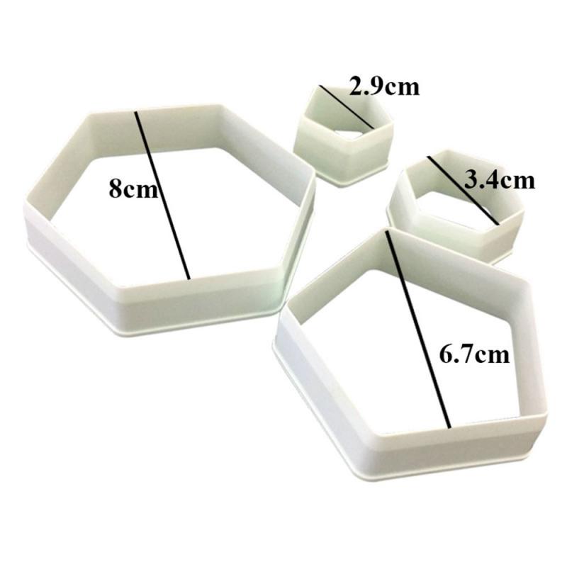3/4/5pcs Soccer Pattern Cake Cookie Molds Cutters Diy Hexagon Fondant Moulds Soccer Ball Cookie Cutter Football Cake Decorations