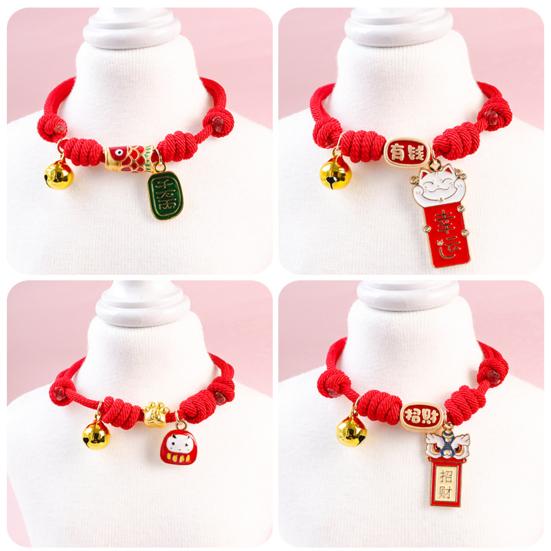 Colier pentru pisici Accesoriu pentru decorarea sărbătorilor festive, guler de pisică țesut cu desene animate reglabil