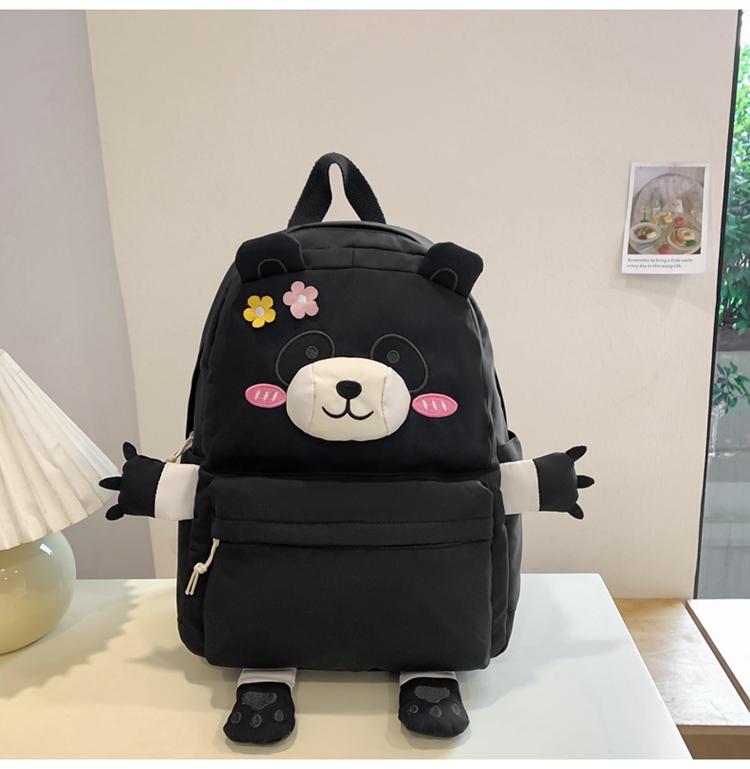 Panda Backpack Student Schoolbag Women's College Style Large Capacity Lightweight Backpack