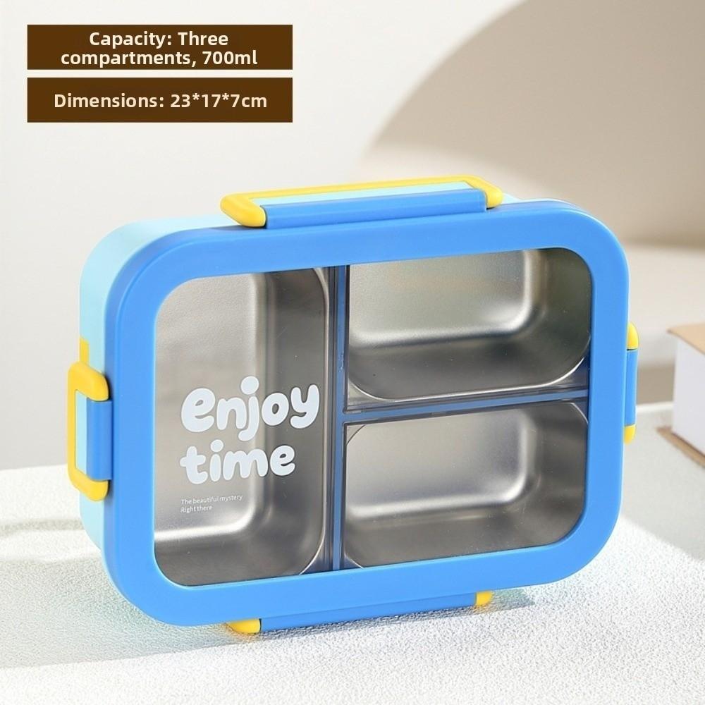 Divided Grids Insulated Bento Box Stainless Steel Stainless Steel Food Container for Students F
