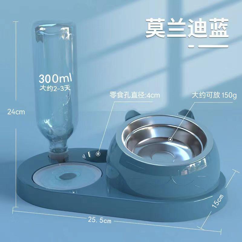 2025 Food Container with Waterer Pet Waterer Feeder 2-in-1 Dog Cat Bowl Water Dispenser Automatic Water Storage Pet Food Feeder