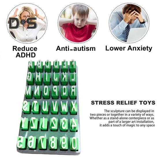 1 Set Clay Pottery Alphabet Stamp Uppercase Lowercase Letter Polymer Clay Silicone Stamp DIY Letter Number Symbol Mini Press Stamp