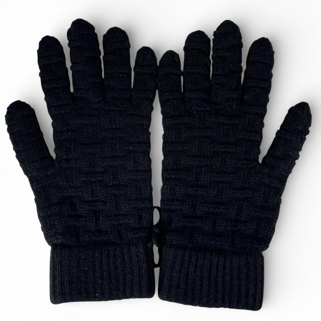 Excellent HERMES gloves H pattern knitting black cashmere mens M Used