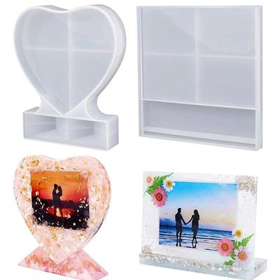Love Heart Square Photo Jewelry Making Mold Silicone Mould Frame Epoxy Mold for DIY Craft Resin Decorative Craft