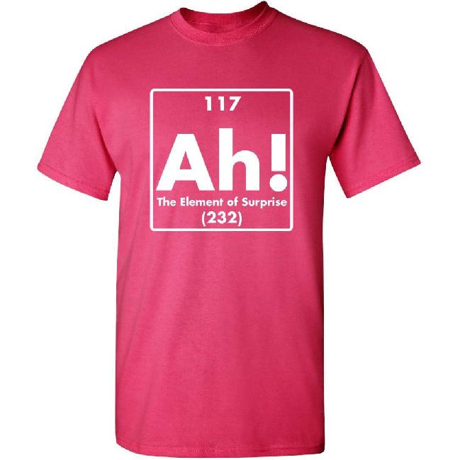 Ah! The Element of Surprise | Mens Graphic T-Shirts Funny | Cool Graphic Tees Men Vintage | Novelty Sarcastic Funny T Shirt