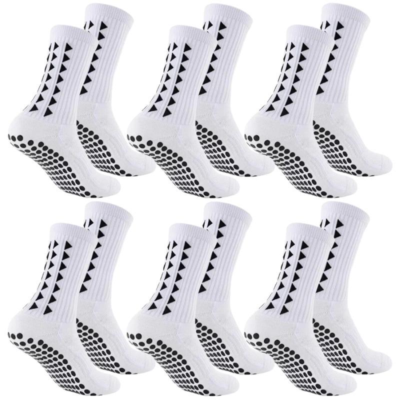 6Pairs Men Women Football Grip Socks Towel Bottom Sport Socks Rugby Soccer Cycling Running Exercise Athletic Socks