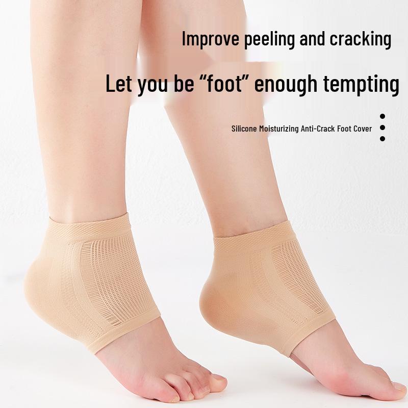 Unisex Anti-Cracking Moisturizing Heel Socks with Negative Ion Silicone
