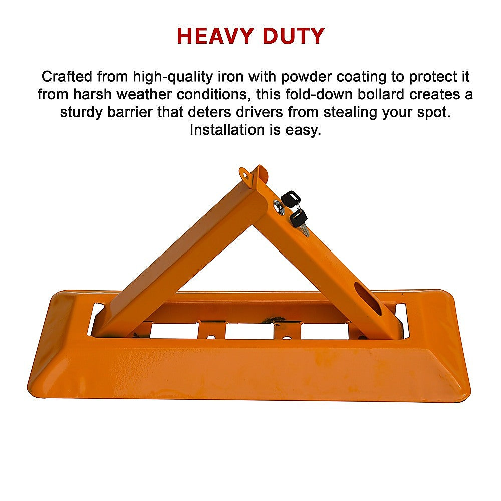 Safety Cones Posts Barriers Fold Down Vehicle Security Car Parking Spot Lock Safety Bollard Barrier