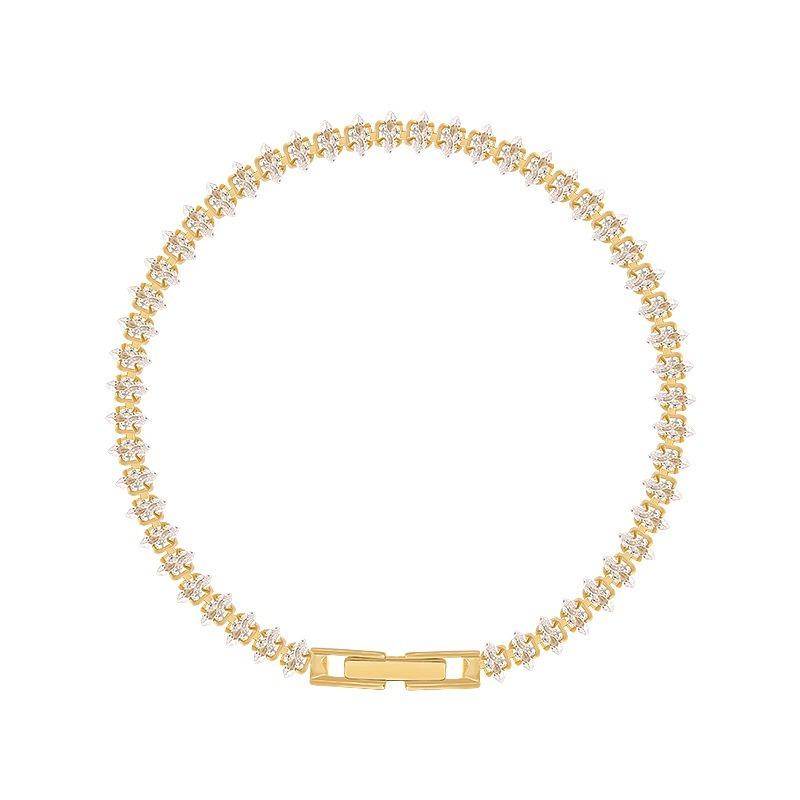 Women Geometric Waterdrop Cubic Zirconia Bracelet Elegant Hand Jewelry