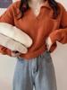 Women's Retro V-Neck Knitted Pullover Sweater - Soft Wool, Loose Fit, Autumn Style Jacket