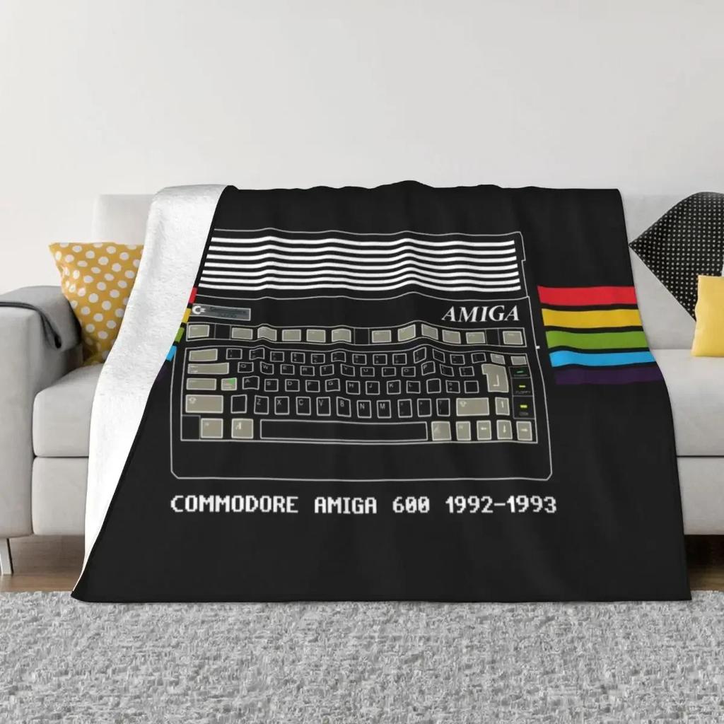 Retro Commodore 64 Blanket Soft Fleece Spring Autumn Warm Flannel C64 Amiga Computer Throw Blankets for Sofa Car Bed Bedspread