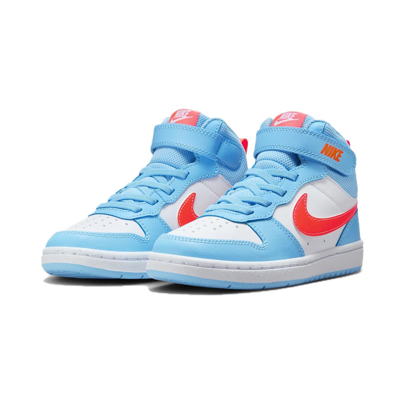 

New Nike Court Borough Mid 2 PS Aquarius Blue Orange HF4792-407 28