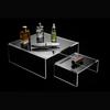 Acrylic Display Riser,Thickened To 5mm Clear Rectangular Display Shelf for Cupcake Stand for Gemstone,Figurines,Collectibles