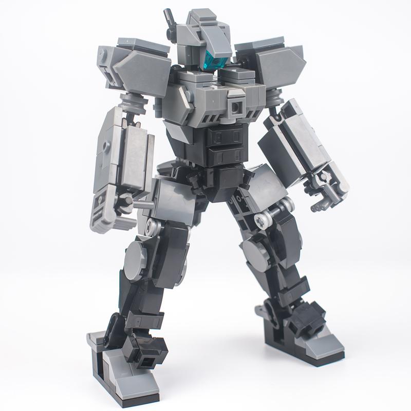 Custom Creation Mech Constructing Pieces Humanoid Mech War Machine Putting Together Plug In Model Children's Building Blocks Toy