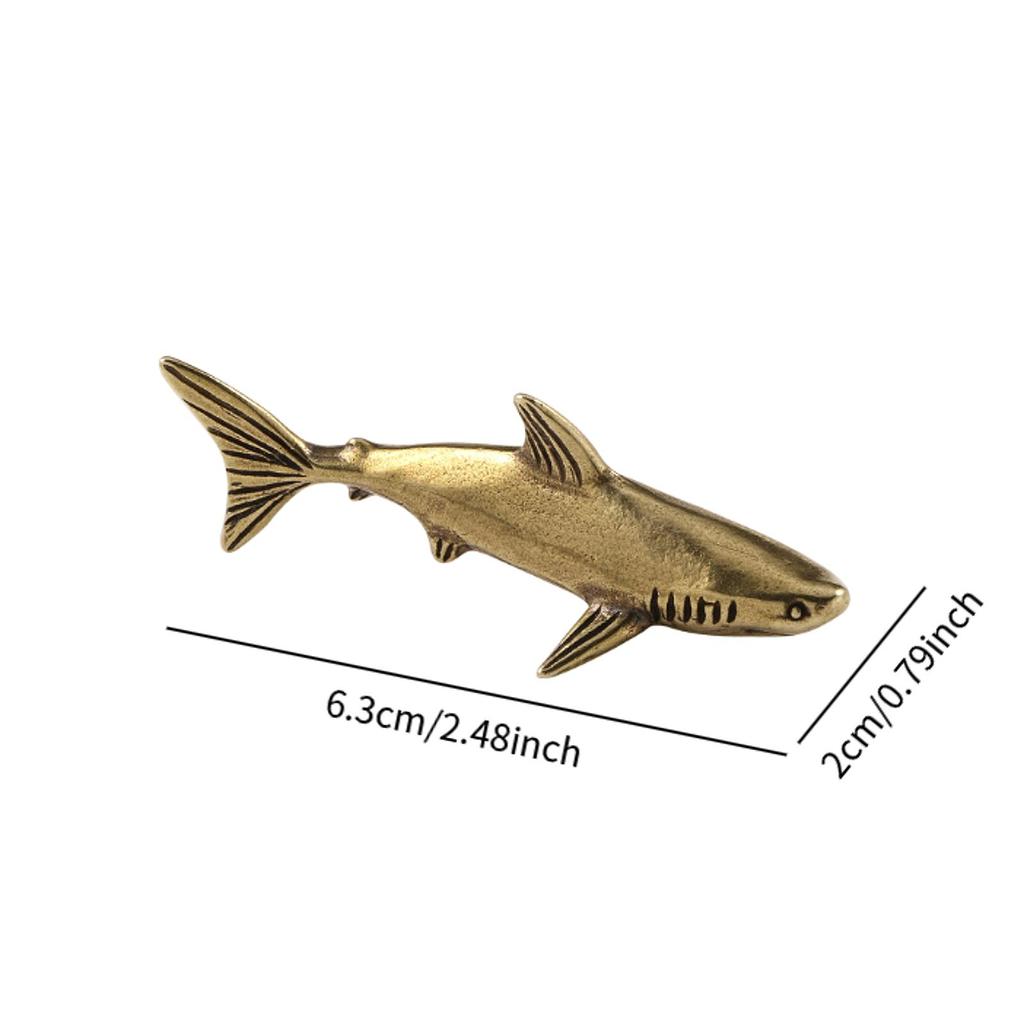 Brass Fish Statue Handcrafted Brass Fish Sculpture Mini Sea Animal Figurine for Living Room Hotel Car Decoration