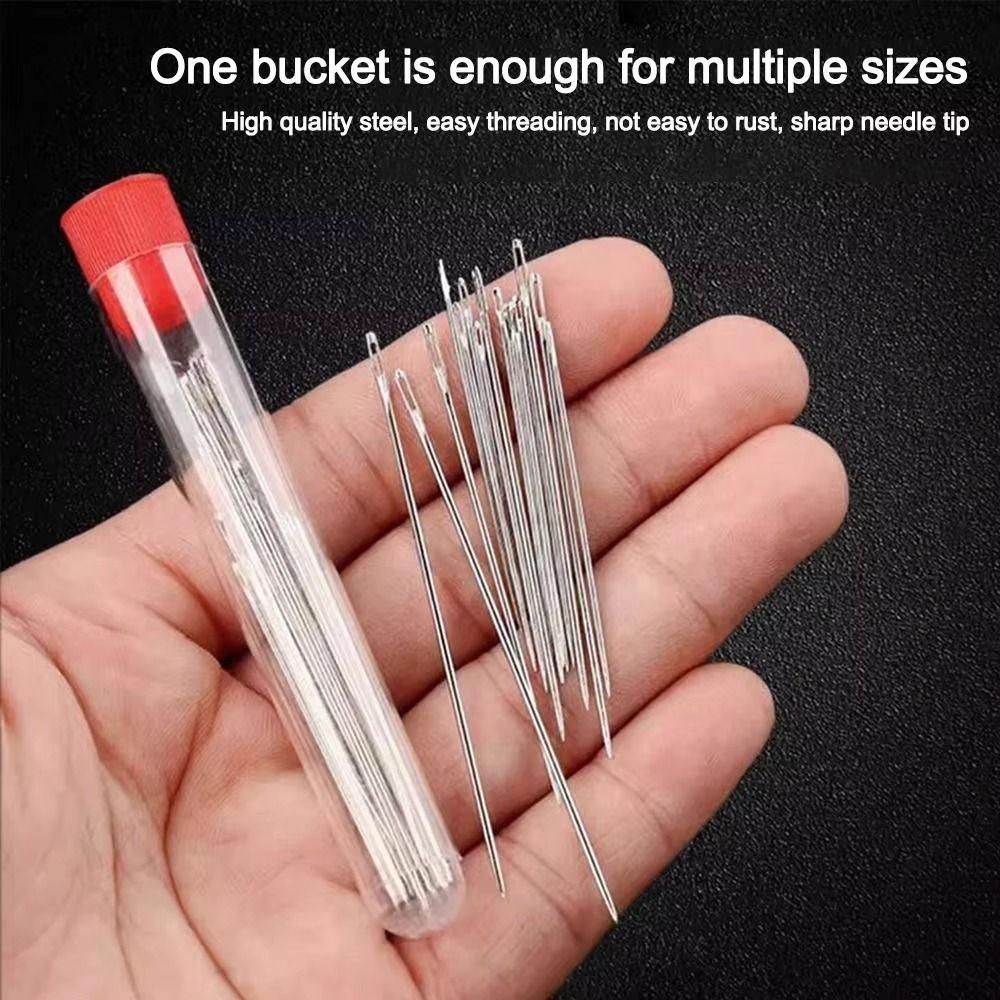37PCS Large Eye Steel Sewing Needles Kit Stainless Steel Manual Sewing Tool Kit  Household