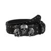 Jeans Decor Cool Skull Wide Waistband Adjustable Hip-hop Black Rivet Belt Punk PU Leather Skeleton Fingers Belt Festival