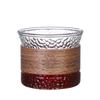 Chinese Style Insulated Glass Cup: Anti-Scald Vertical Stripe Tea, Water, Juice & Coffee Cup for Living Room Use