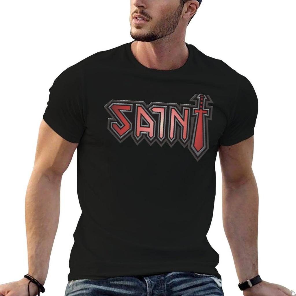 Saint Logo Metal TShirt Unisex t shirts cotton t shirts for Unisex slim fit t shirt for Unisex Tshirt