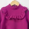 YUBAOBEI Velvet Girls Dress Autumn Girl Warm Fleece Purple Sweatshirt Dress Kids Ruffle Princess Party Frocks