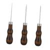 3 Pieces Sewing Awl, Supplies, with Wood Handle, Leather Scratch Awl Tool, Multifunctional for Canvas Bag Repairing DIY Project