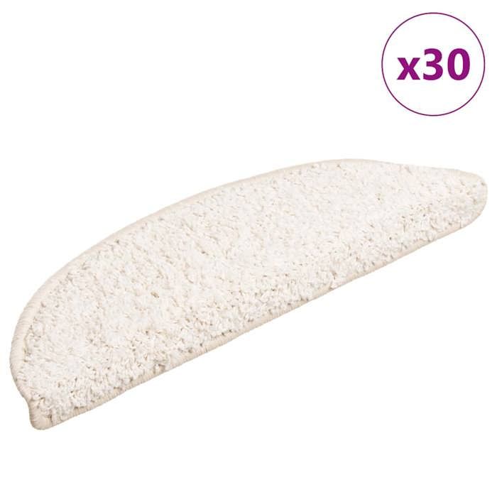 VidaXL Stair Treads 30 Pieces 56 X 17 X 3 Cm White Semicircular 3365805