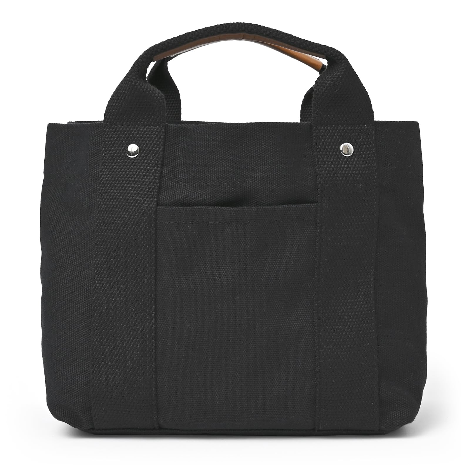 

Mini Tote Bag for Women and Many Large Cloth Canvas Bag x [QUARE] Men, Canvas, Pockets, Capacity, Dividers, Popular, Small, Simple, (Black Black)
