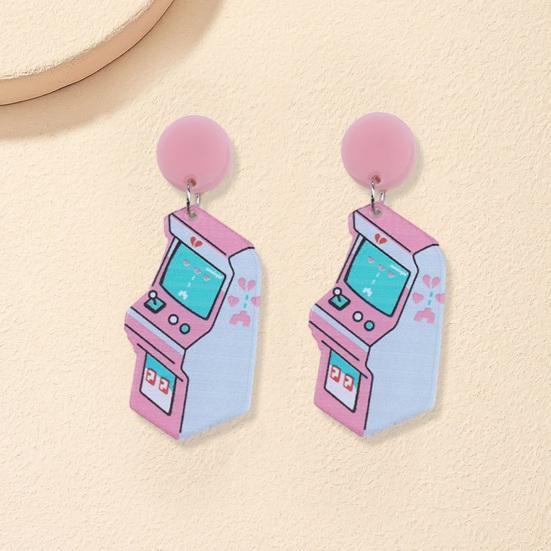 

Yousheng 1 пара милых висячих сережек с двойным сердцем в форме куба, винтажные акриловые серьги-гвоздики, модные ювелирные изделия, аксессуары, подарок