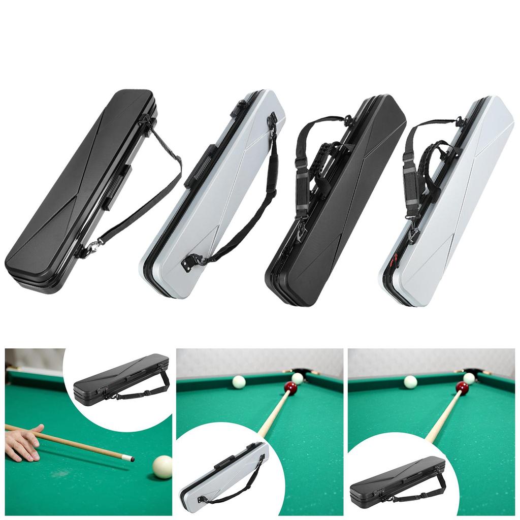 Hard Pool Cue Case Container Portable Organizer Impact Resistant 1/2 Split Club Bag for Training Travel Practice Exercise