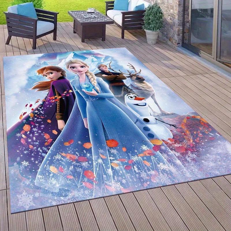 1pc Frozen Pattern Area Rug Soft Flannel Floor Mat for Living Room, Office, Bedroom, Outdoor and Camping, Sofa Coffee Table Floor Mat, Decor