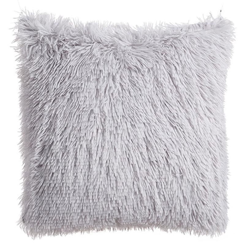 Plush Pillowcase Without Insert Breathable Fabric Cushion Cover Multiple Color Option for Living Room Bedroom Decors