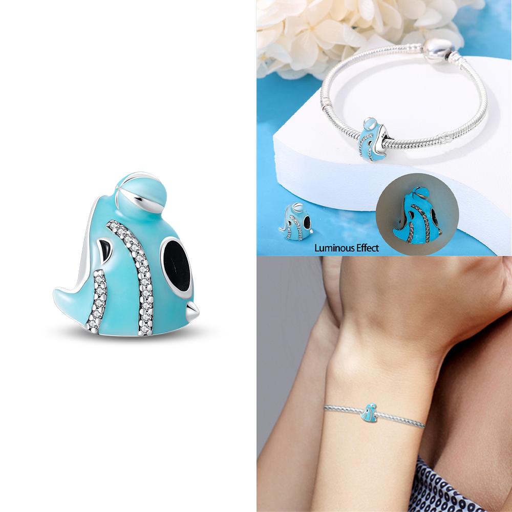 Exquisite Animal Firefly Blue Bow Dolphin Beads Fit Bracelet Charms Copper Original Jewelry Making Women Anniversary Gifts
