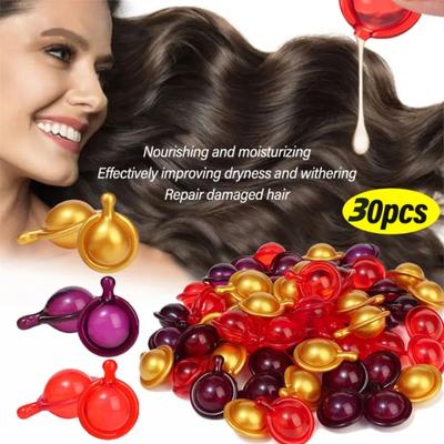 Haar-Vitamin-Kapsel Keratinöl Schnelle Wiederherstellung Weiches Glattes Glänzendes Haarpflege Nähren Reparieren Geschädigtes Haar Spliss Behandlung Produkt