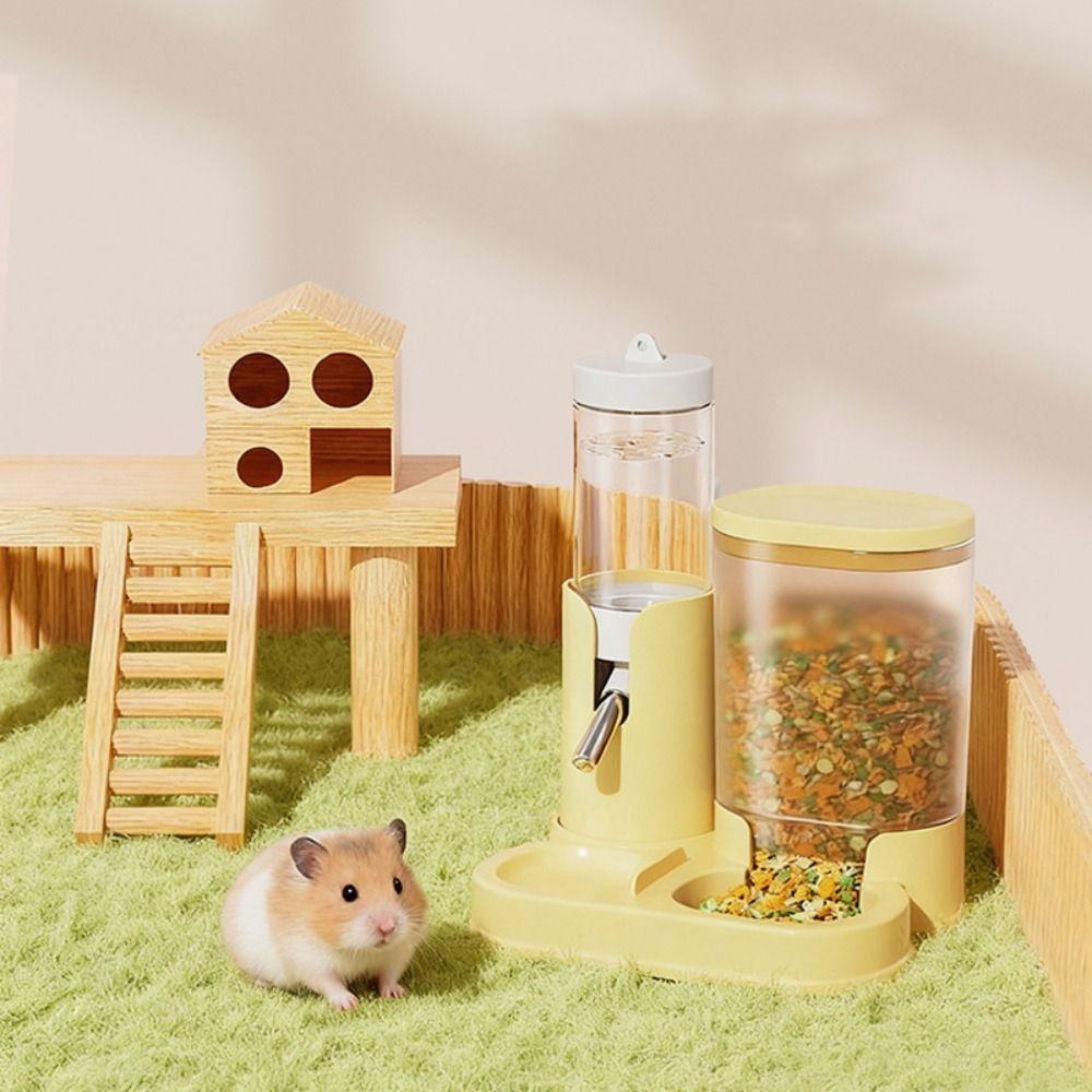2 in 1 Hamster Water Dispenser Leak-Proof Automatic Pet Auto Dispenser with Base Hamster Water Bottle for Small Animal