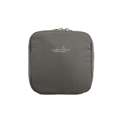 Lizdays Makeup Large Square Full Makeup Vertical Washable Pouch, Capacity, Pouch, Storage, Pouch, Freestanding, (Dark Gray)