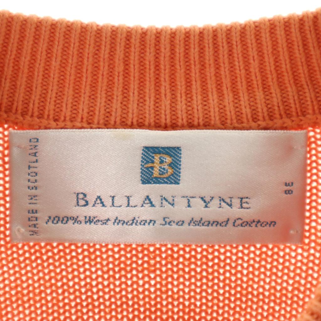BALLANTYNE Made In Scotland Long Sleeve Knit Cardigan 38 Orange Series Women Used