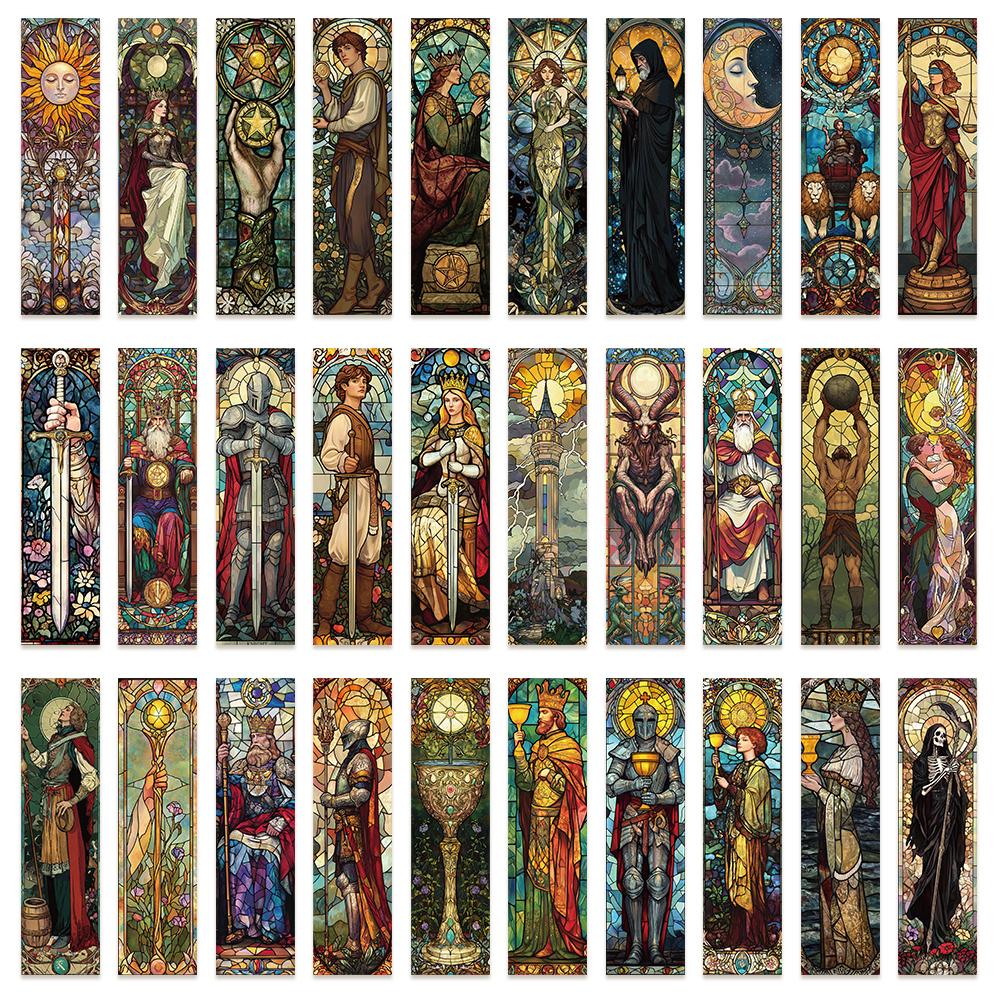 

Stained Glass Style Bookmarks Set: Mythical Characters & Symbolic Scenes, 30 Pcs, Ideal for Fantasy Lovers, Bookish Gifts