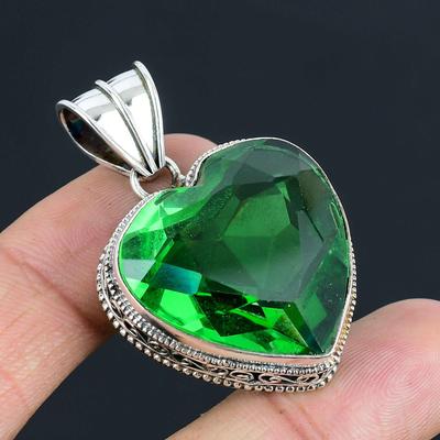 Ciondolo con pietra preziosa granato in argento sterling 925 massiccio, regalo per unisex
