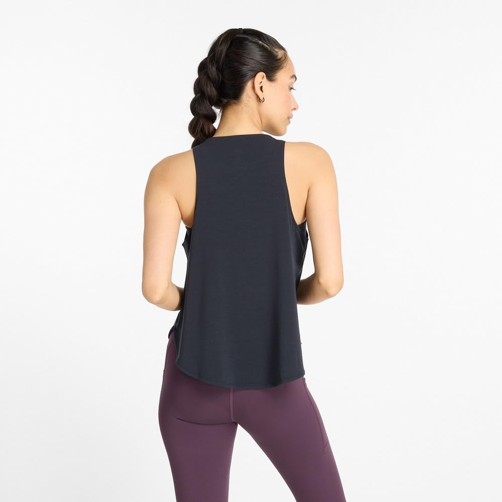 WT43101 Drapey Jersey Tank Dry Quick Dry BK L [New Balance] (WT43101) Women's (Black)