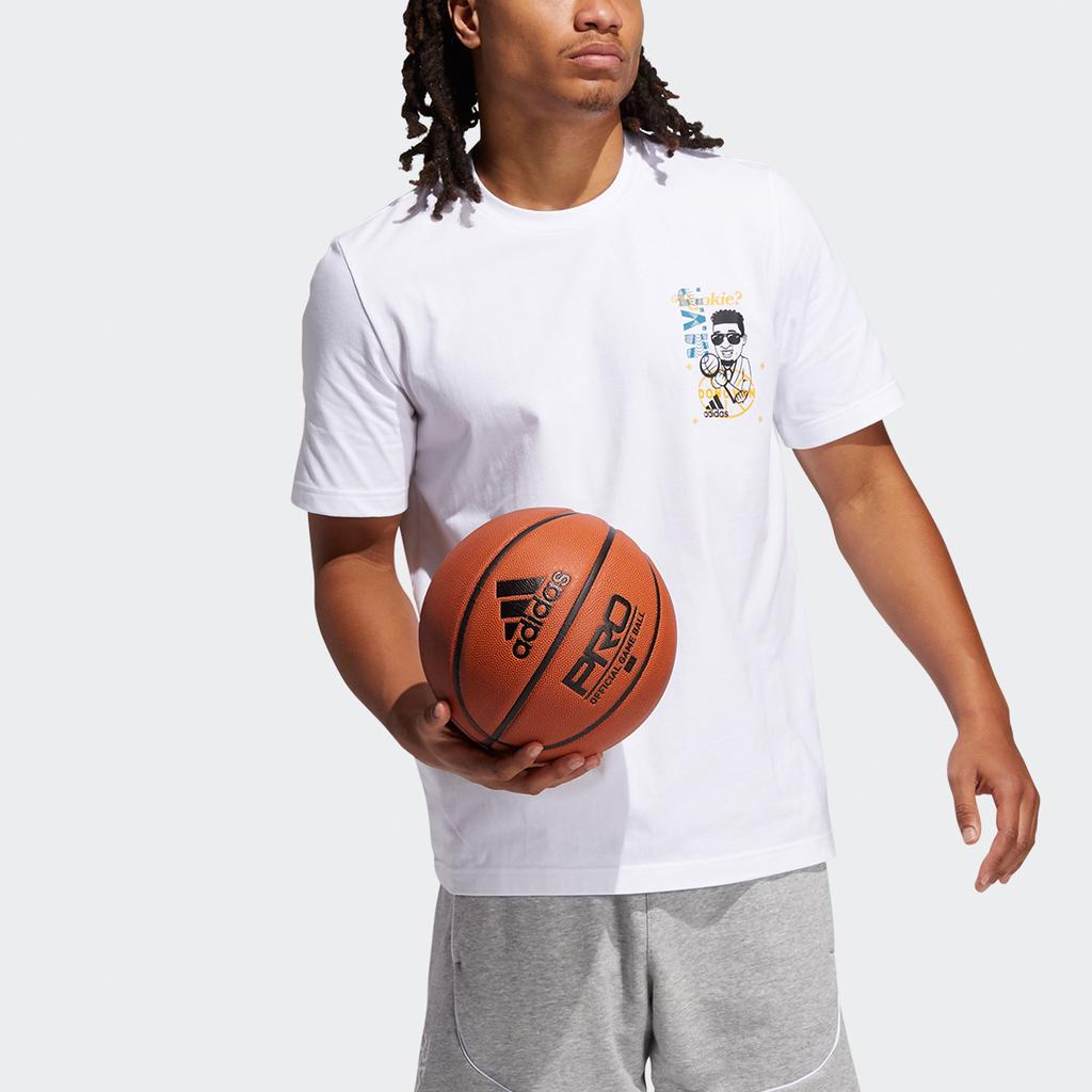 Adidas Adventurer Rook Basketball Printed Crew Neck Short Sleeve T-Shirt Men Tops White GP3438